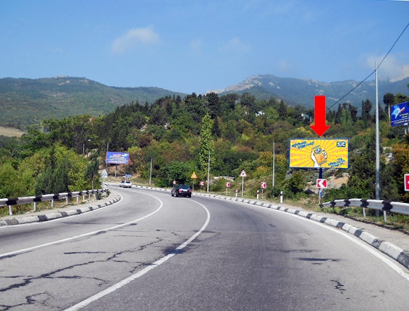 Щит 6x3,  Трасса Ялта - Севастополь, Симеиз, 102 км + 820 м, в сторону Севастополя
