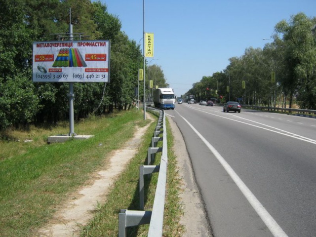 Щит 6x3,  м.Буча, біля ТЦ Модуль та будівельного супермаркета "Нова лінія; 30км + 050 праворуч