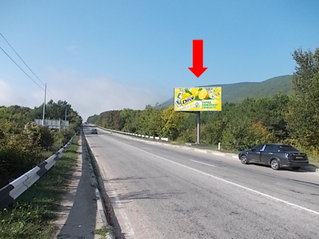 Щит 6x3,  Трасса Ялта - Севастополь, 54 км + 250 м от Ялты, Байдарская долина, в сторону Ялты
