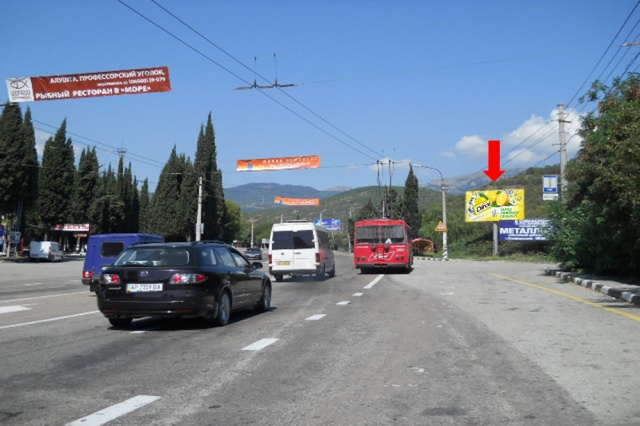 Щит 6x3,  Трасса Симферополь - Ялта, 44 км, в Алуште, в сторону Симферополя