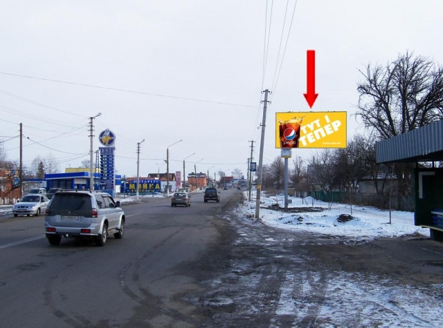 Щит 6x3,  Киевский Путь ул., 158, остановка "Суворова", направление на Харьков