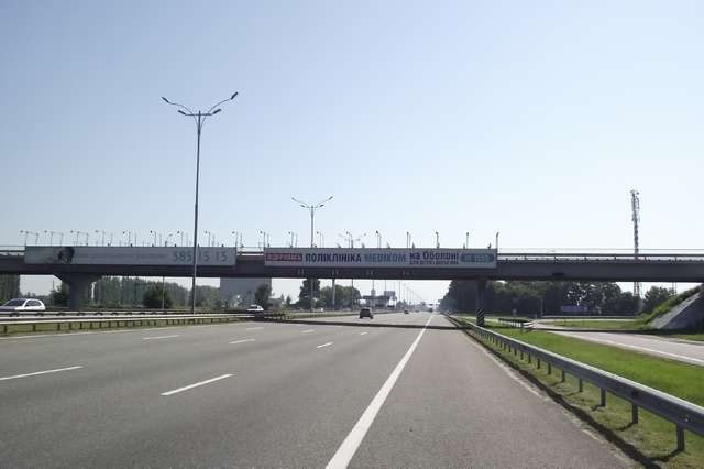 Міст 24x2, Бориспольская трасса 19км+050м до Киева (третий мост) (в напр. Борисполя: поверхность справа) Міст 24x2, Бориспольская трасса 19км+050м до Киева (третий мост) (в напр. Борисполя: поверхность справа)