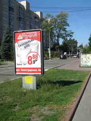Сітілайт 1.2x1.8,  вул. Шевченка (центр) (біля клубу "Чікаго Ірпінь")