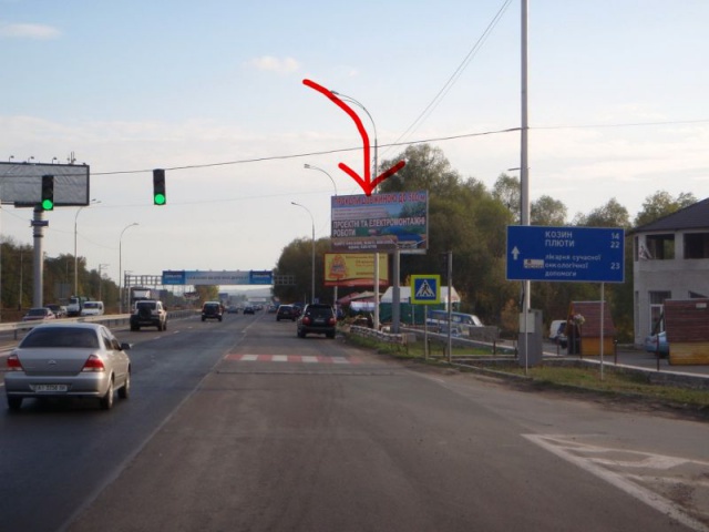 Щит 6x3,  Поворот на Лісники;   20км+850 праворуч