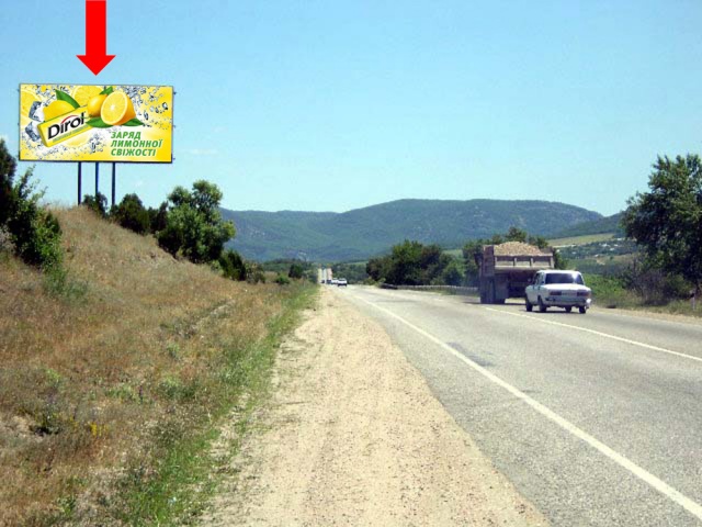 Щит 6x3,  Трасса Ялта - Севастополь, Золотая Балка, 70 км + 940 м до Ялты, в сторону Ялты